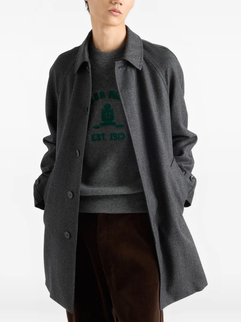 Prada Cashmere-wool Sweater In Gray