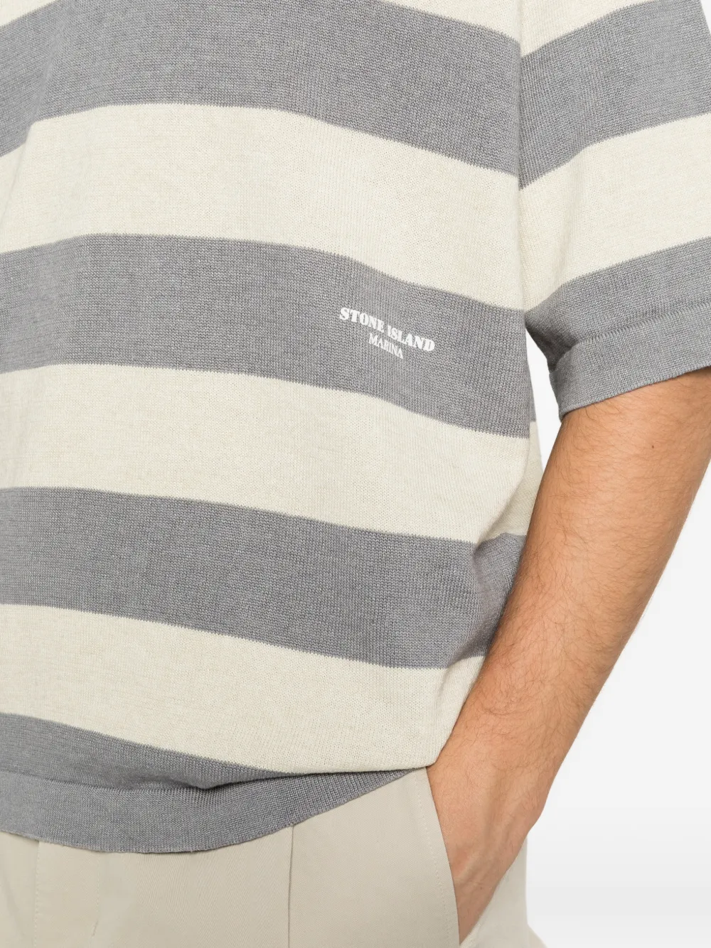 Stone Island Gestreepte polotop Grijs
