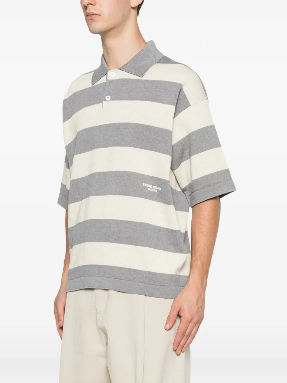 Stone Island Gestreepte polotop Grijs