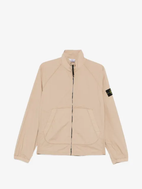 Stone Island logo-patch oversized-fit zip-up jacket 