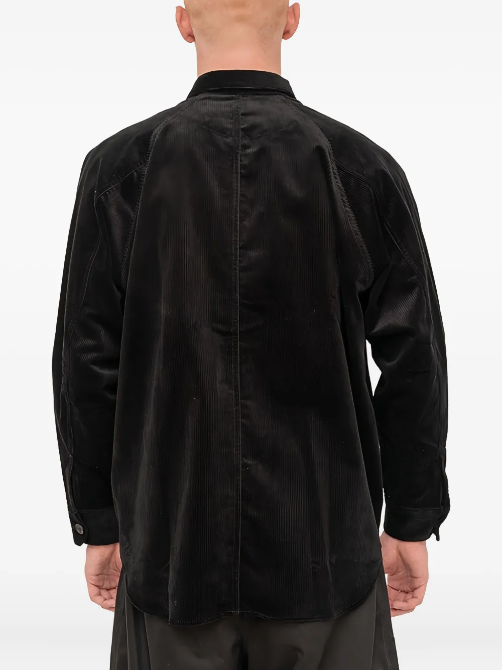 Comme des Garçons Homme Ribfluwelen jack met vier zakken Zwart