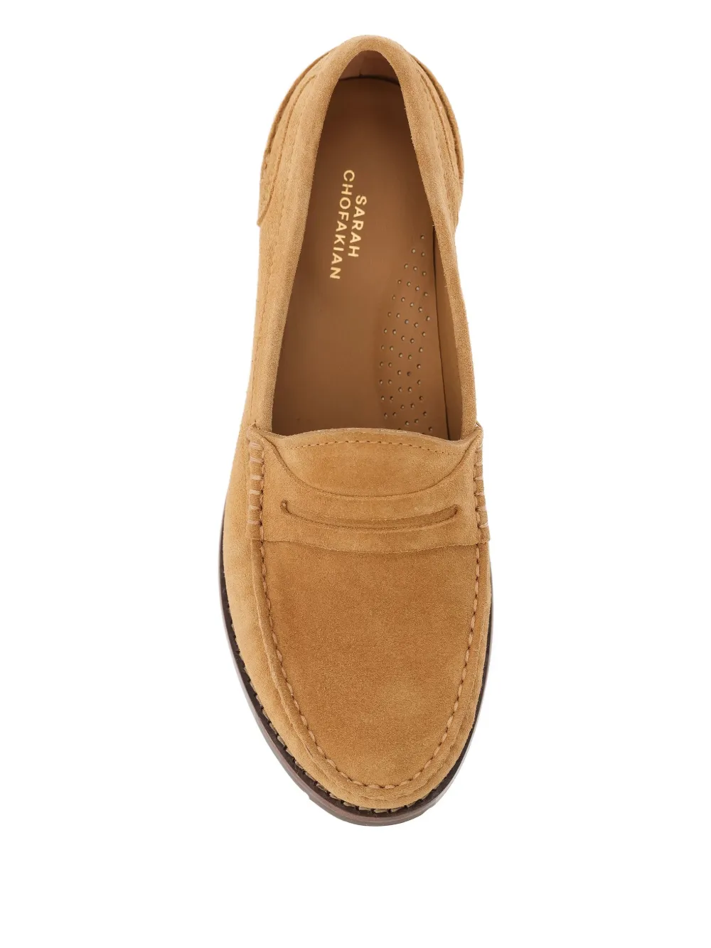 Sarah Chofakian Umbra Stitched Loafer In Neutral