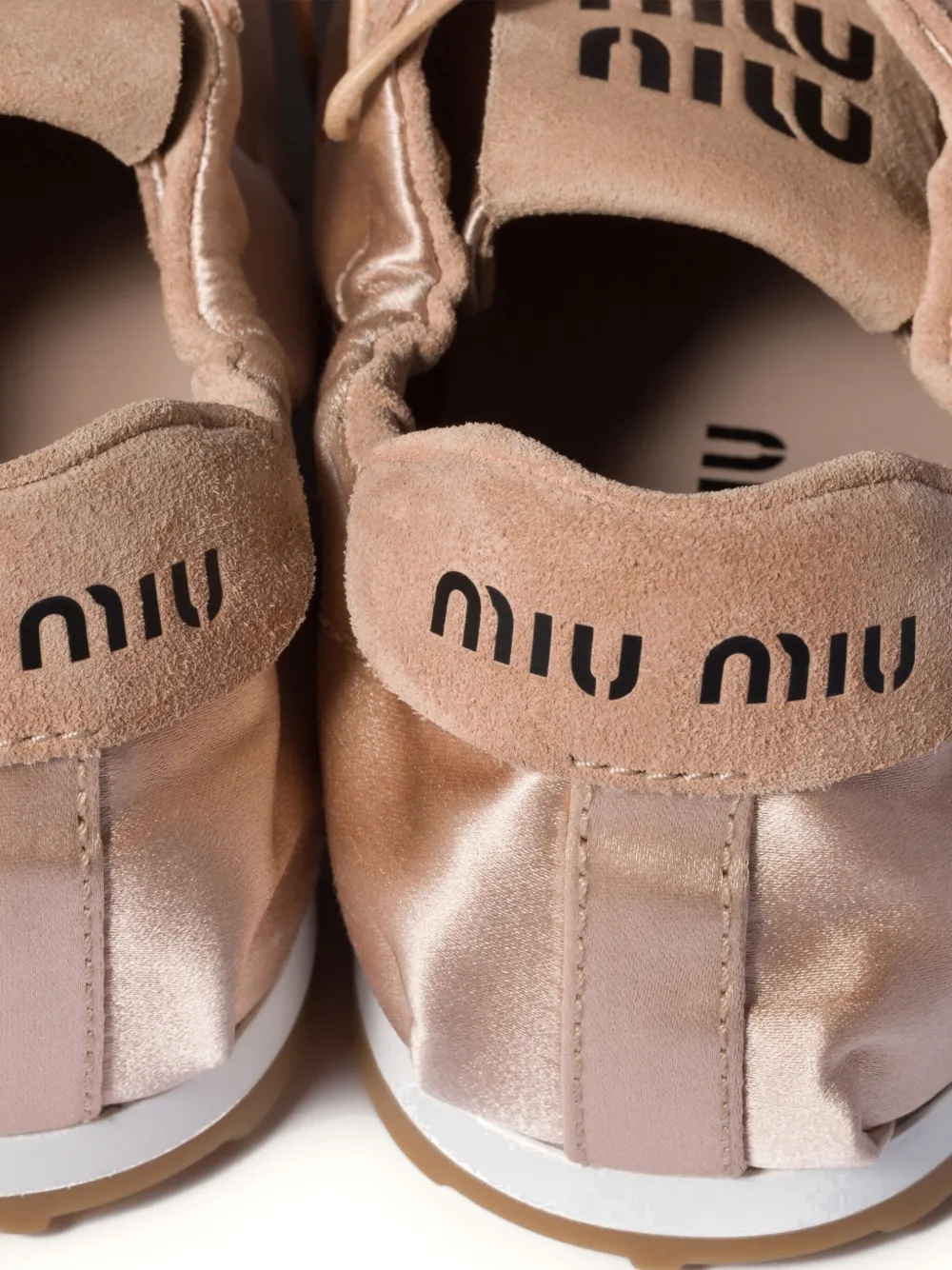 Miu Miu Plume Satin Sneakers In Pink