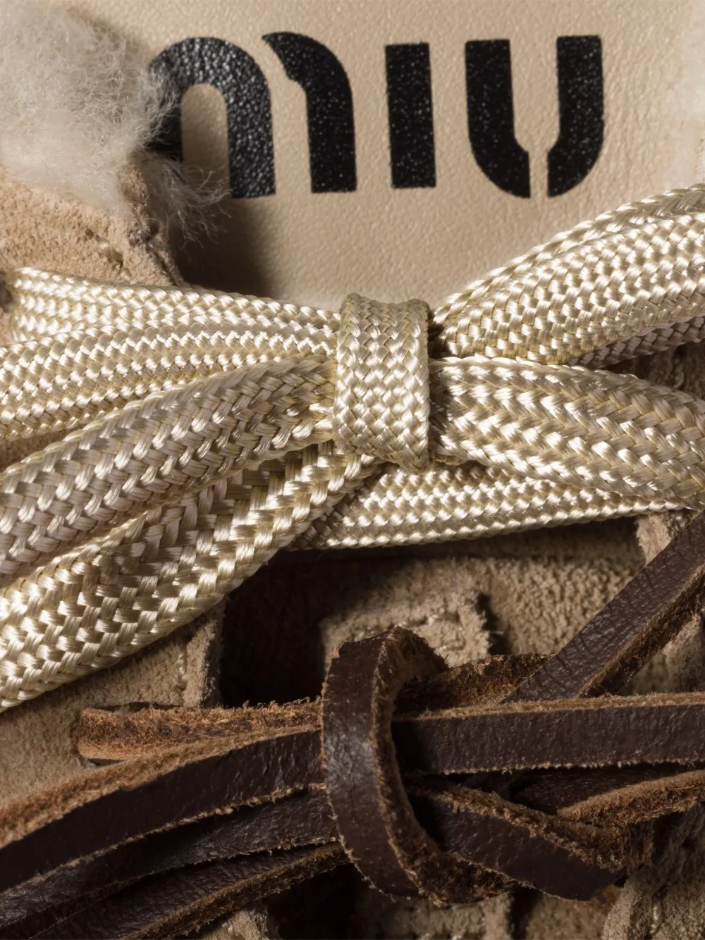 Miu Gymnasium leren sneakers Beige