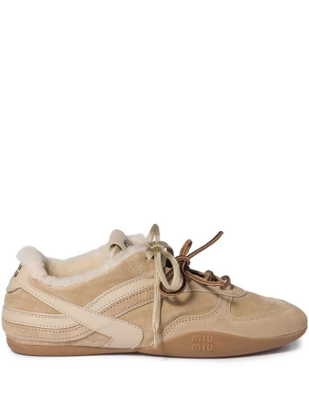 Miu Miu Gymnasium leather sneakers | Neutrals | Image 1