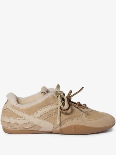 Miu Miu shearling-lined suede sneakers