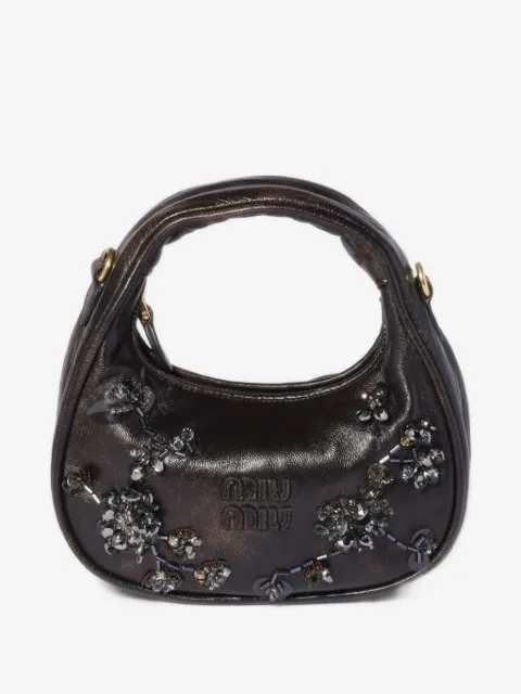Miu Miu Wander embroidered leather mini-bag