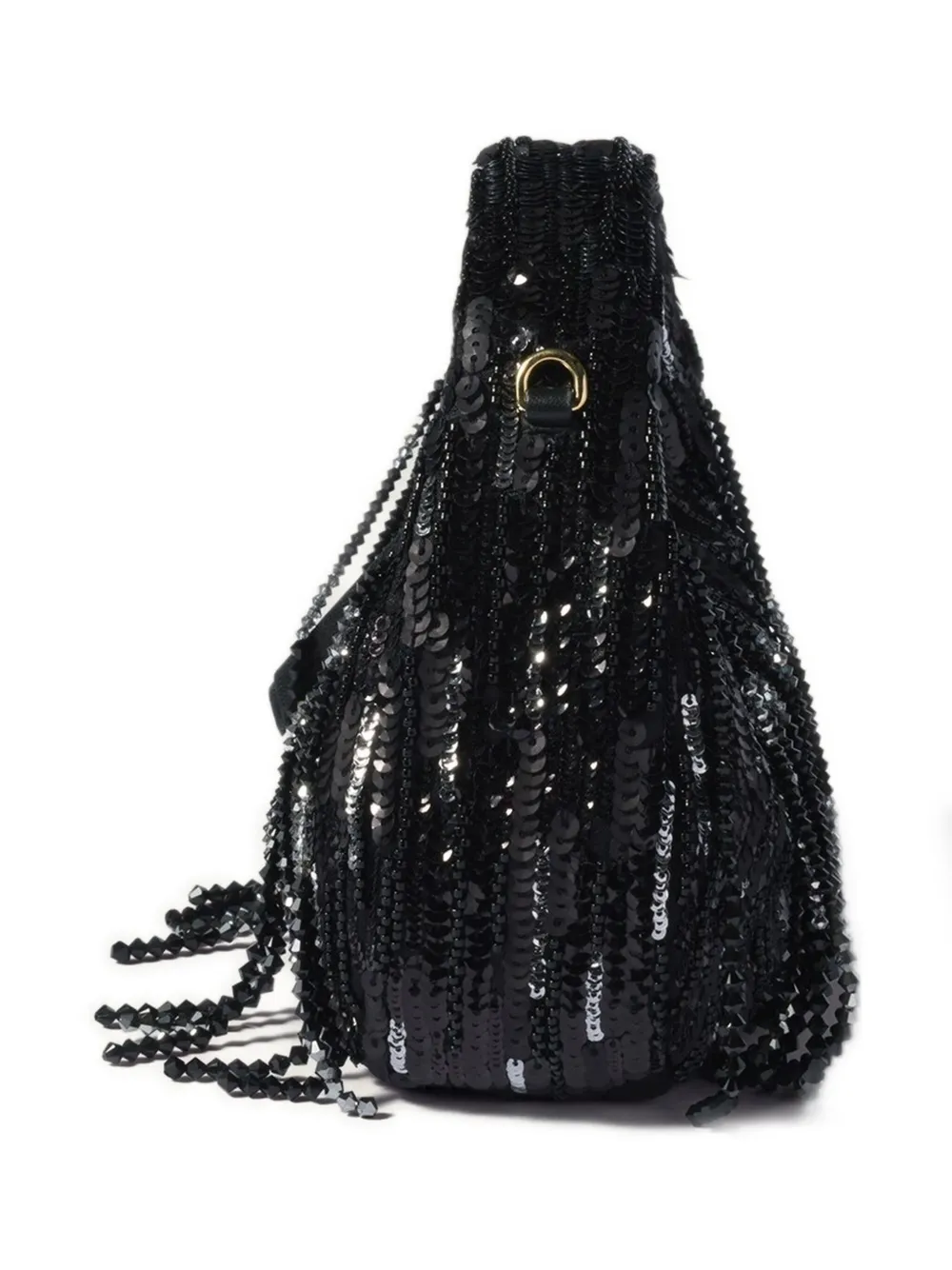 Miu Miu Mini Wander Sequin-embellishment Tote Bag In Black