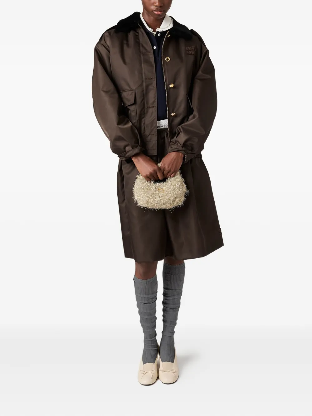 Miu Miu Mini Wander Tote Bag In Neutral