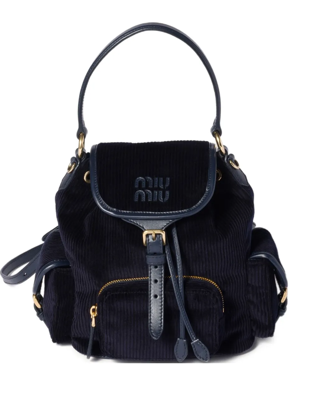 Miu Miu Mittelgroßer Rucksack aus Cord | Blau | Image 1