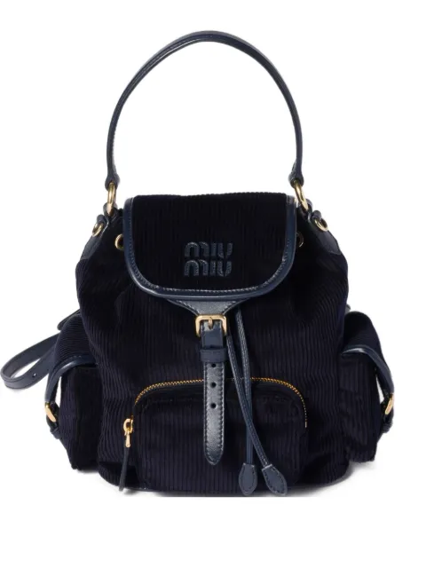 Miu Miu sac à dos à rabat en velours côtelé médium