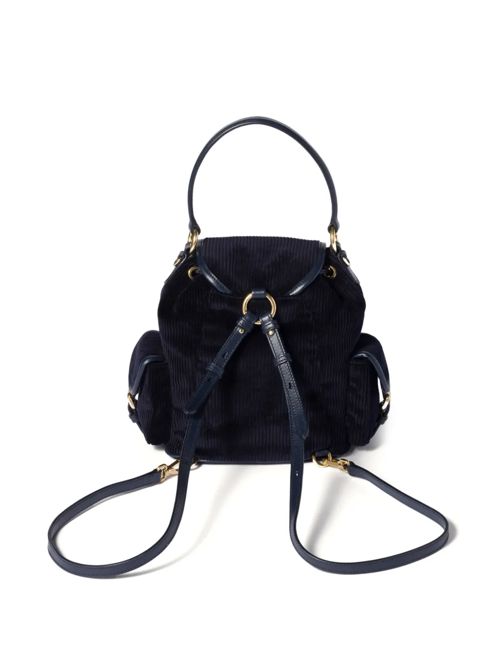 Miu Medium ribfluwelen rugzak Blauw