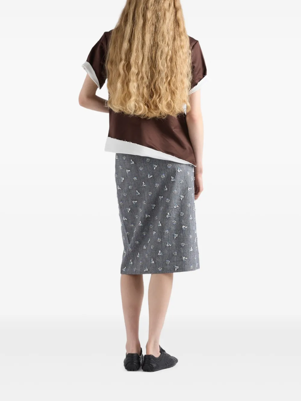 Prada Gerafelde polotop met opgestikte zak Bruin