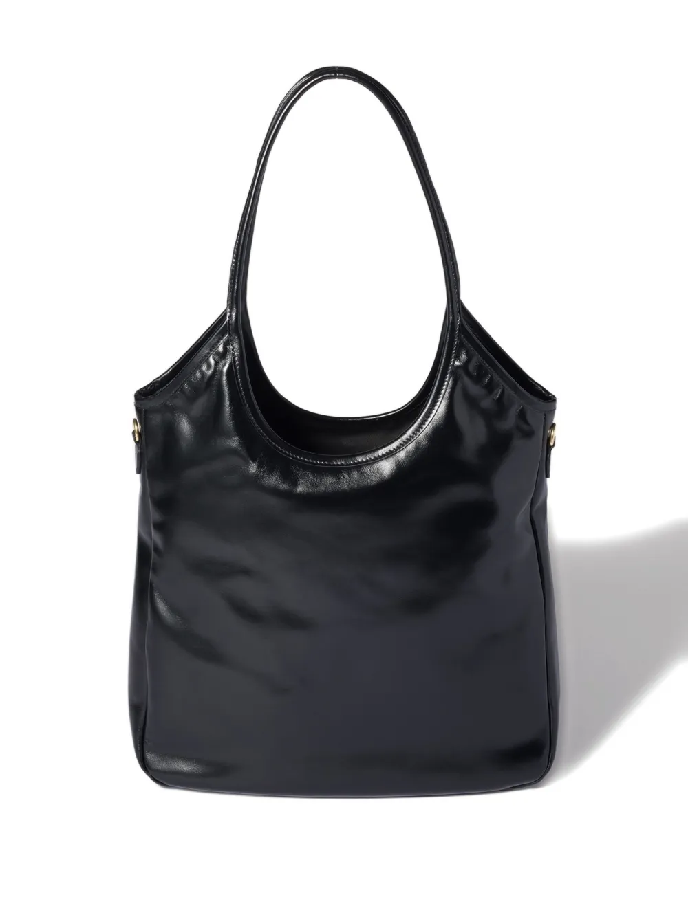 Miu Miu Ivy Leather Tote Bag In Black