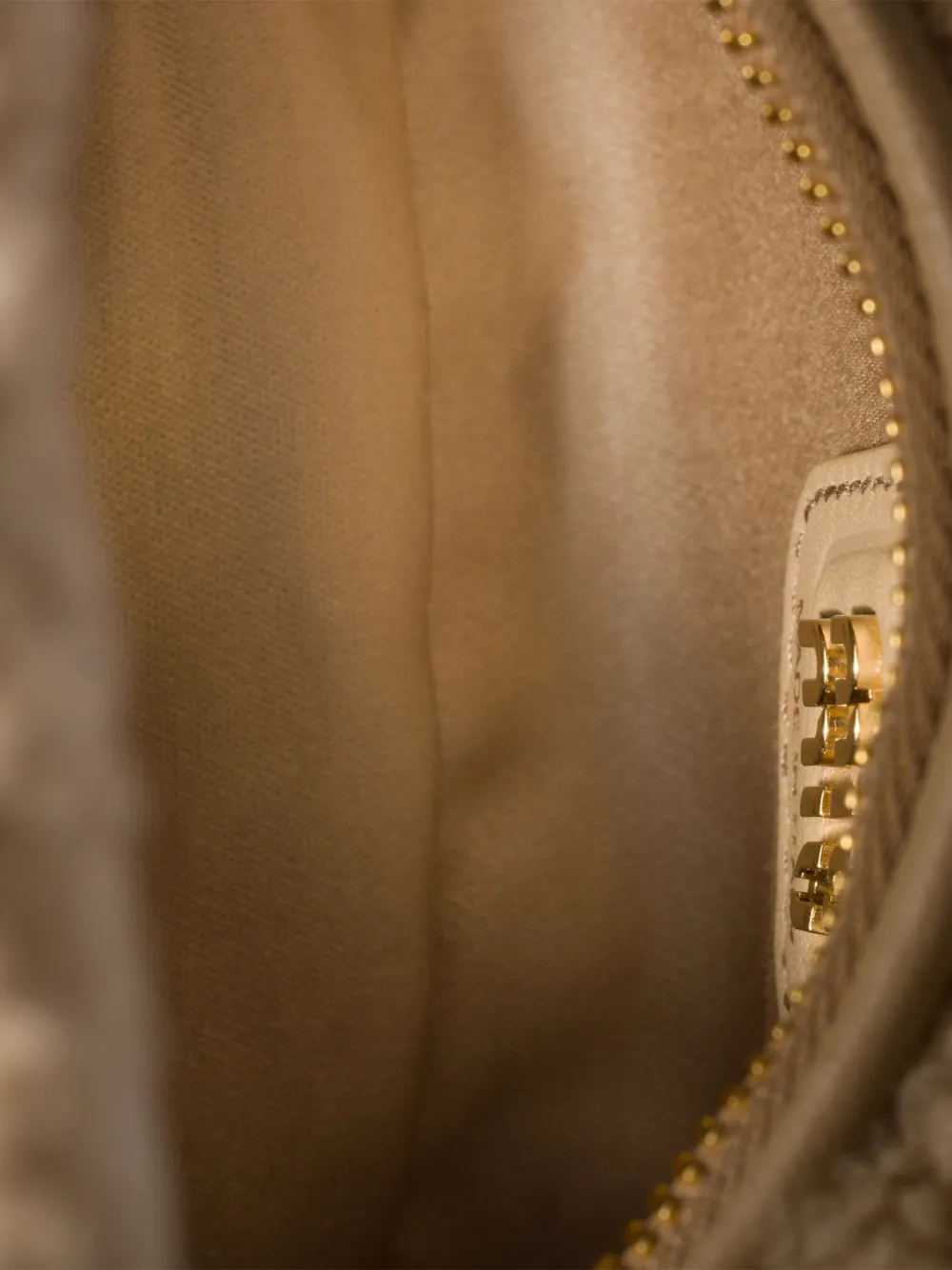 Miu Miu Mini Wander Shearling Tote Bag In Neutral