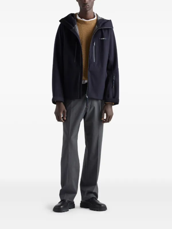 Prada フーデッド ジップジャケット | ブルー | FARFETCH JP