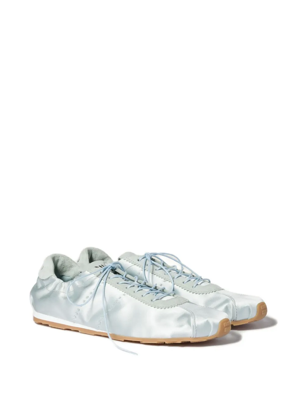 Miu Miu Plume satijnen sneakers - Groen
