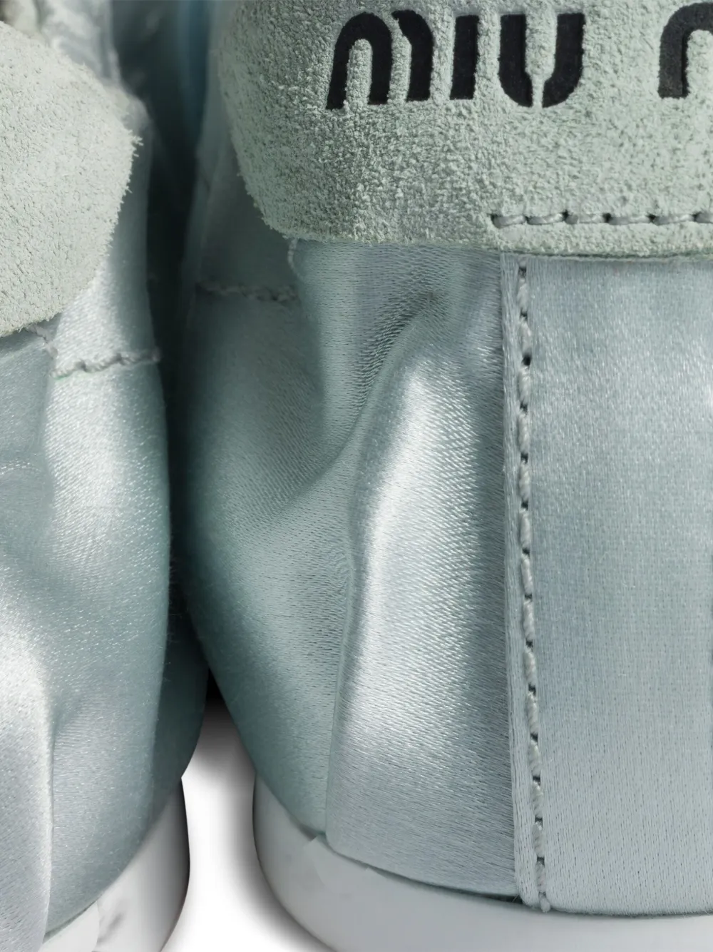 Miu Miu Plume Satin Sneakers In Green