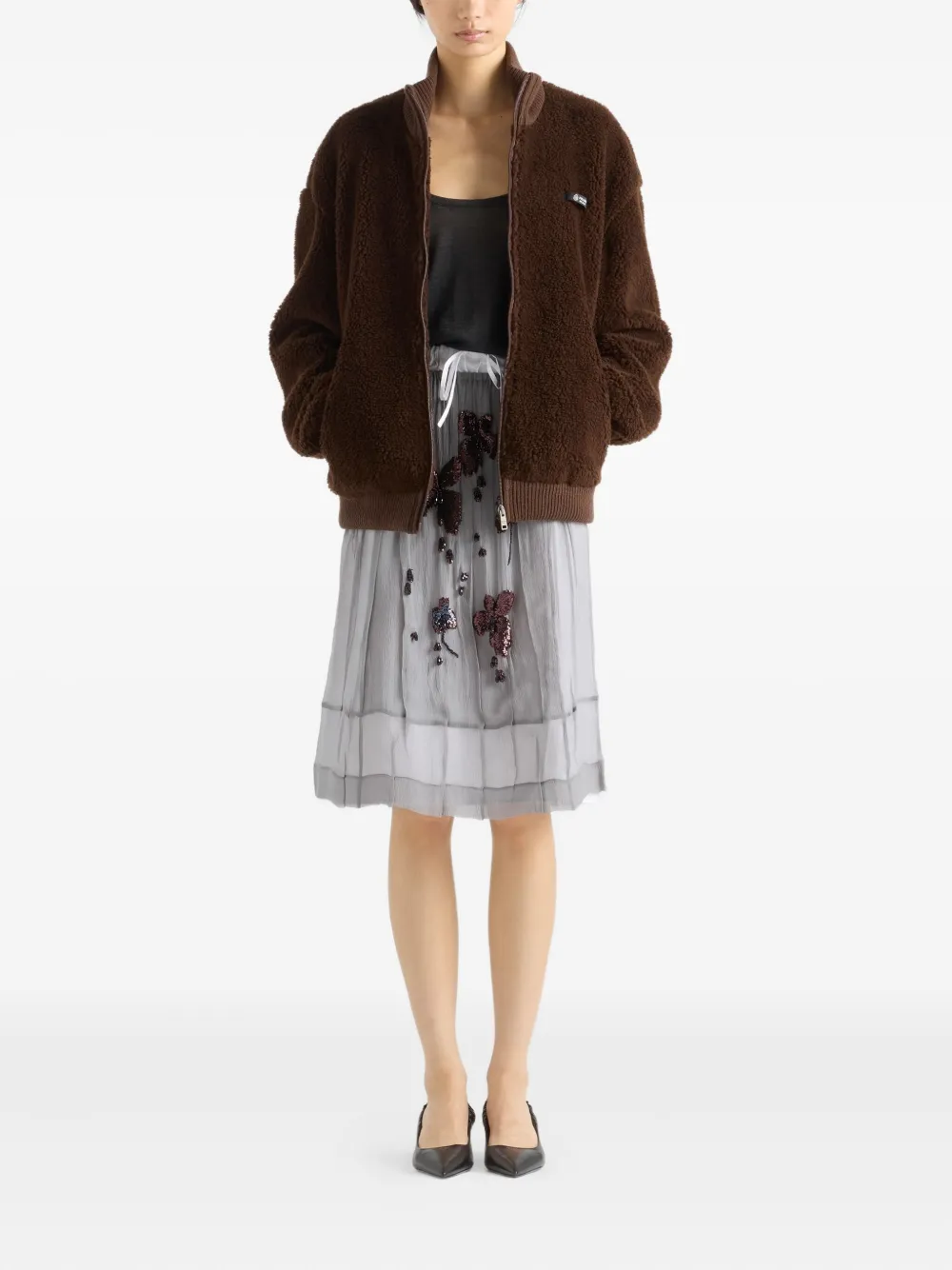 Prada chamarra con ribete de canalé | Chamarras bomber | Image 2