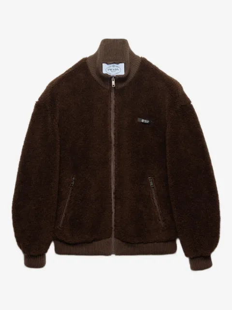 Prada ribbed-trims logo-detail jacket