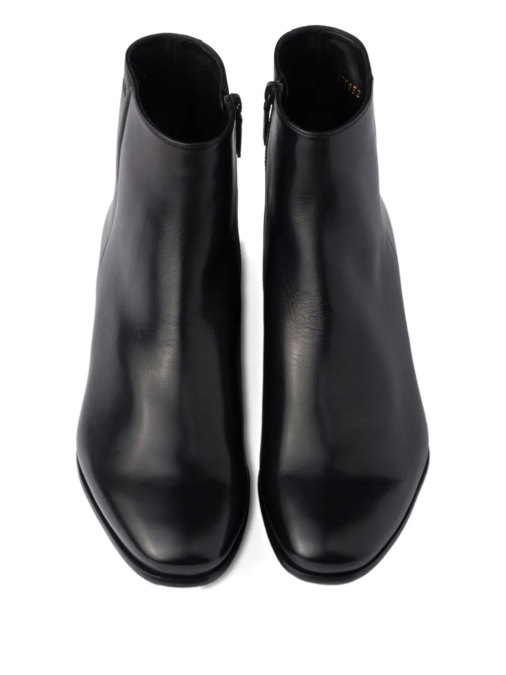 Prada 44 mm laarzen met logo-reliëf en rits Zwart