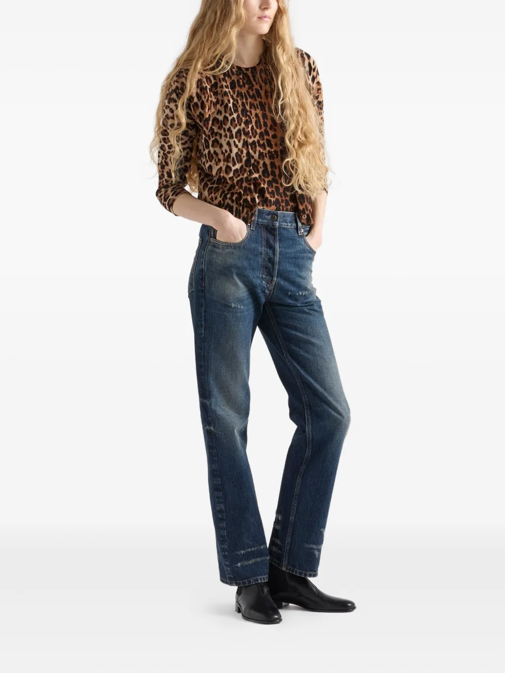 Prada leopard-print knitted T-shirt | T-Shirts & Jersey Shirts | Image 2