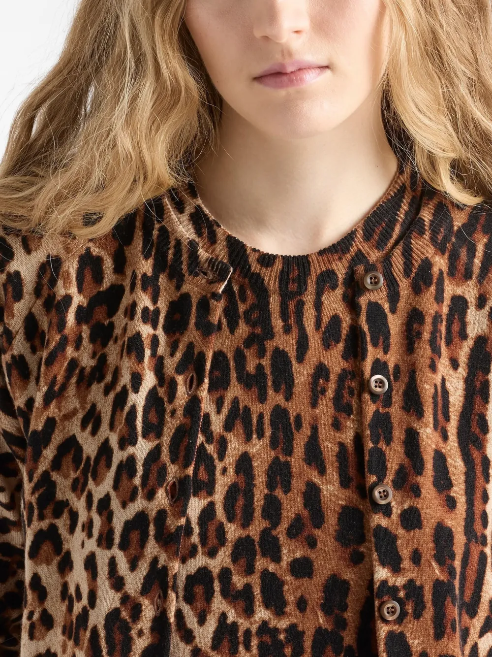 Prada T-shirt met luipaardprint Bruin