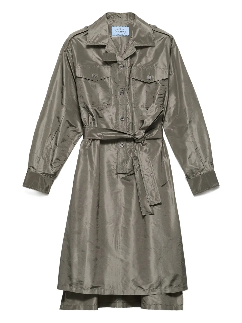 Prada Abito midi in taffetà | verde | Image 1