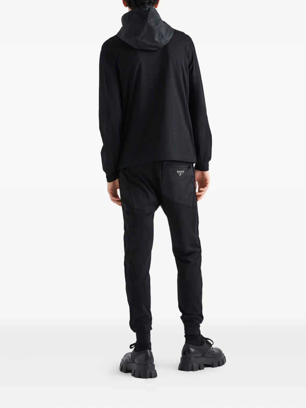 Prada Hoodie met logopatch Zwart