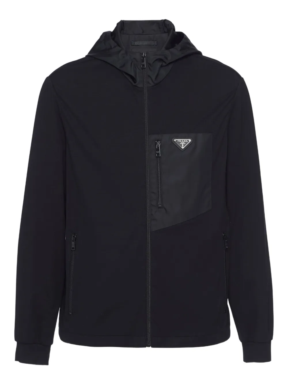 Prada zip-up hooded jacket | Black | Image 1