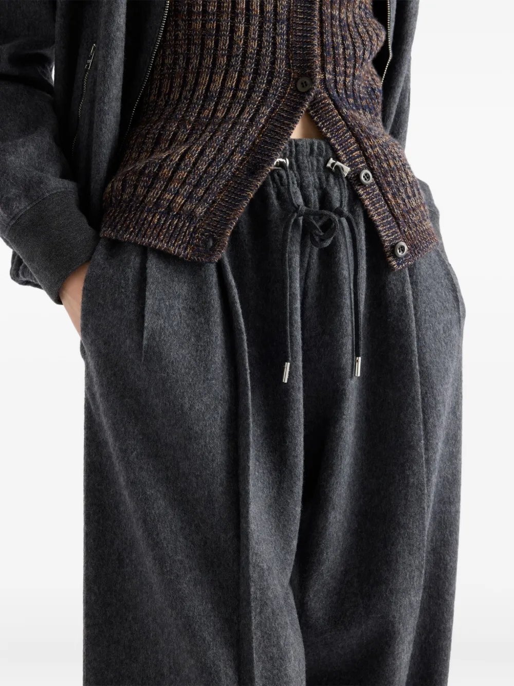 Prada Broek met trekkoord Grijs
