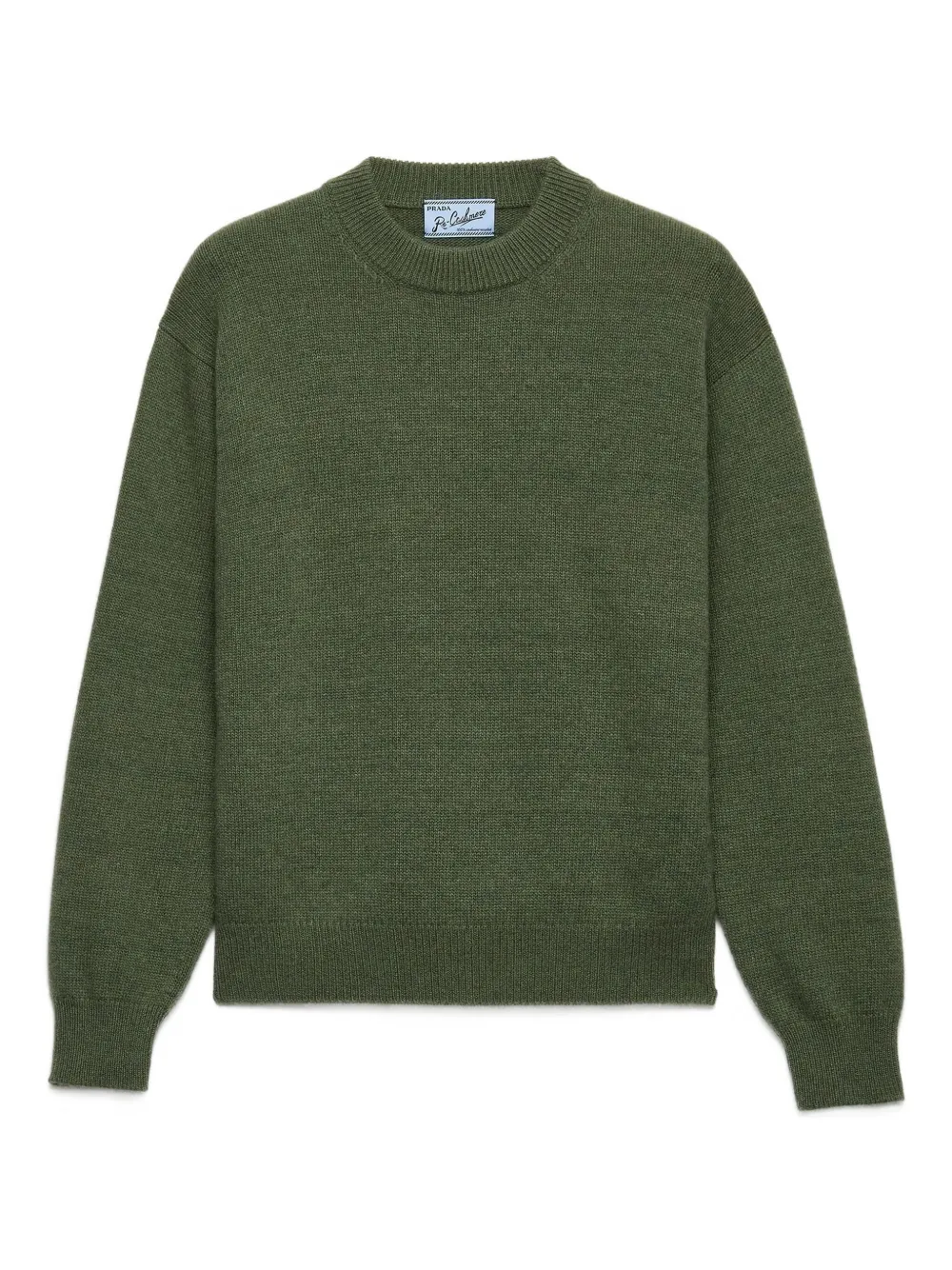 Prada Re-Cashmere triangle-logo crew-neck sweater | Green | Image 1