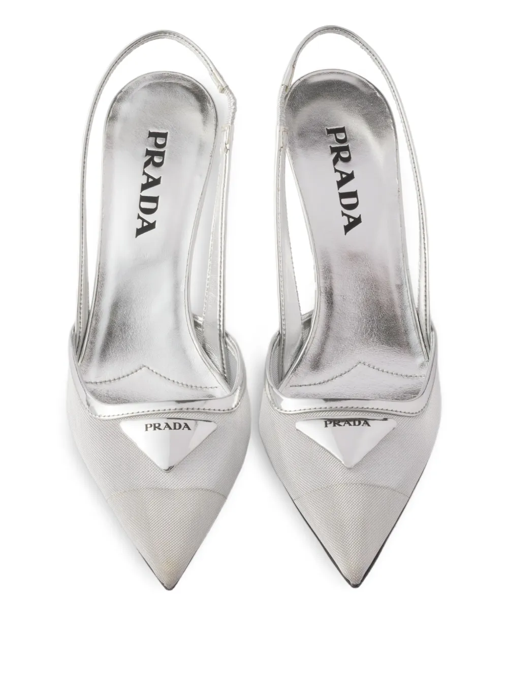 Prada Slingback pumps met logo Wit