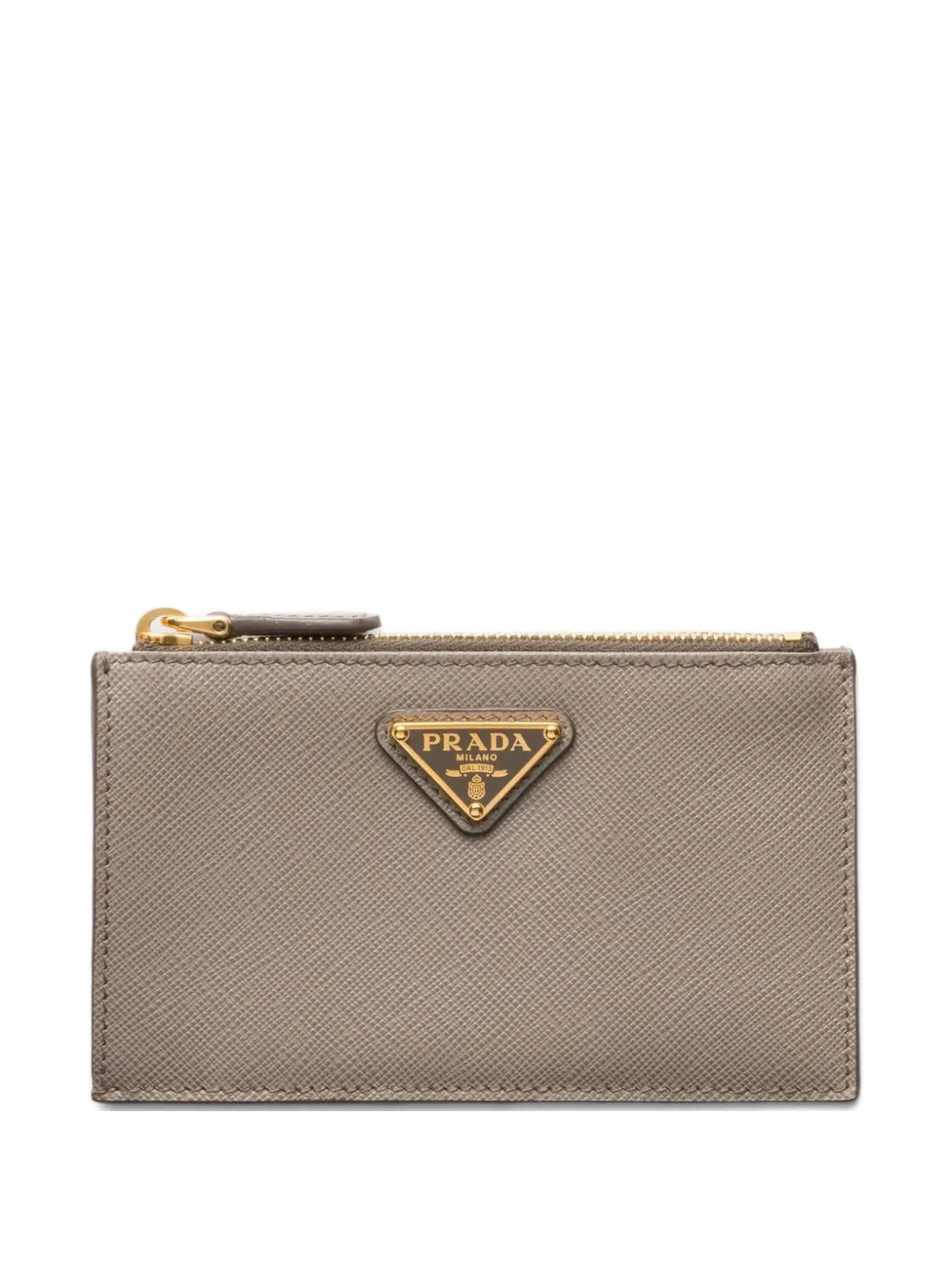Prada triangle-logo zip card holder | Grey | Image 1