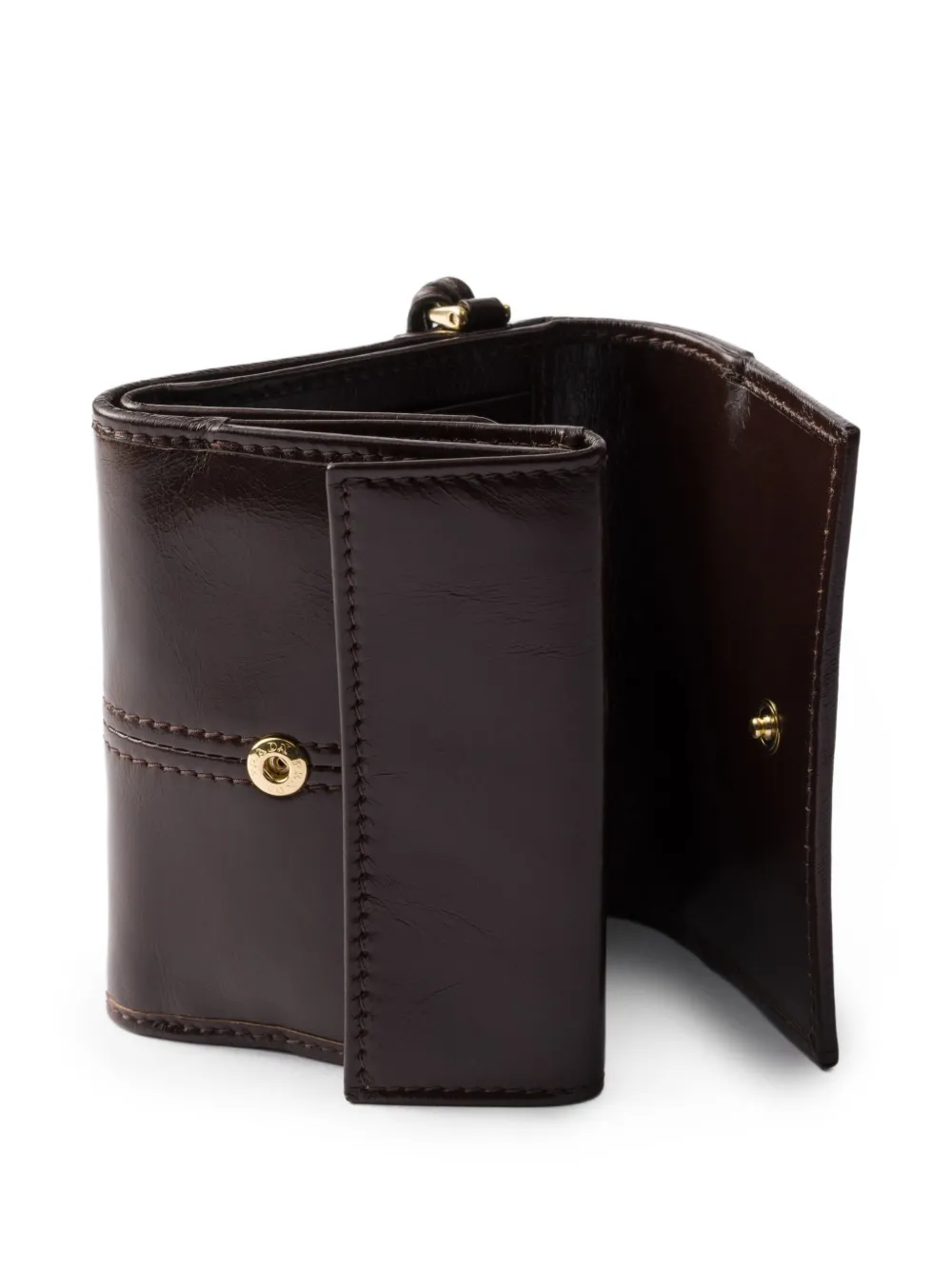 Prada Small snap-closure Leather Wallet | Brown | FARFETCH