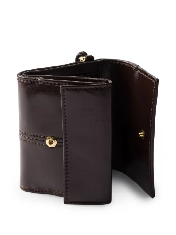 Prada Small snap-closure Leather Wallet | Brown | FARFETCH