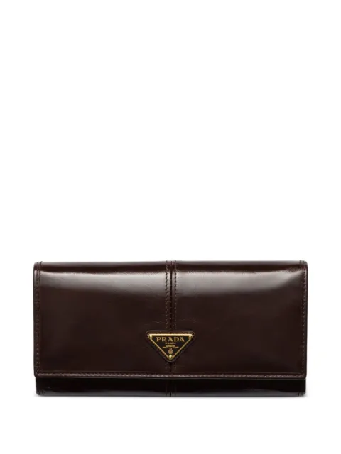 Prada logo-plaque leather wallet