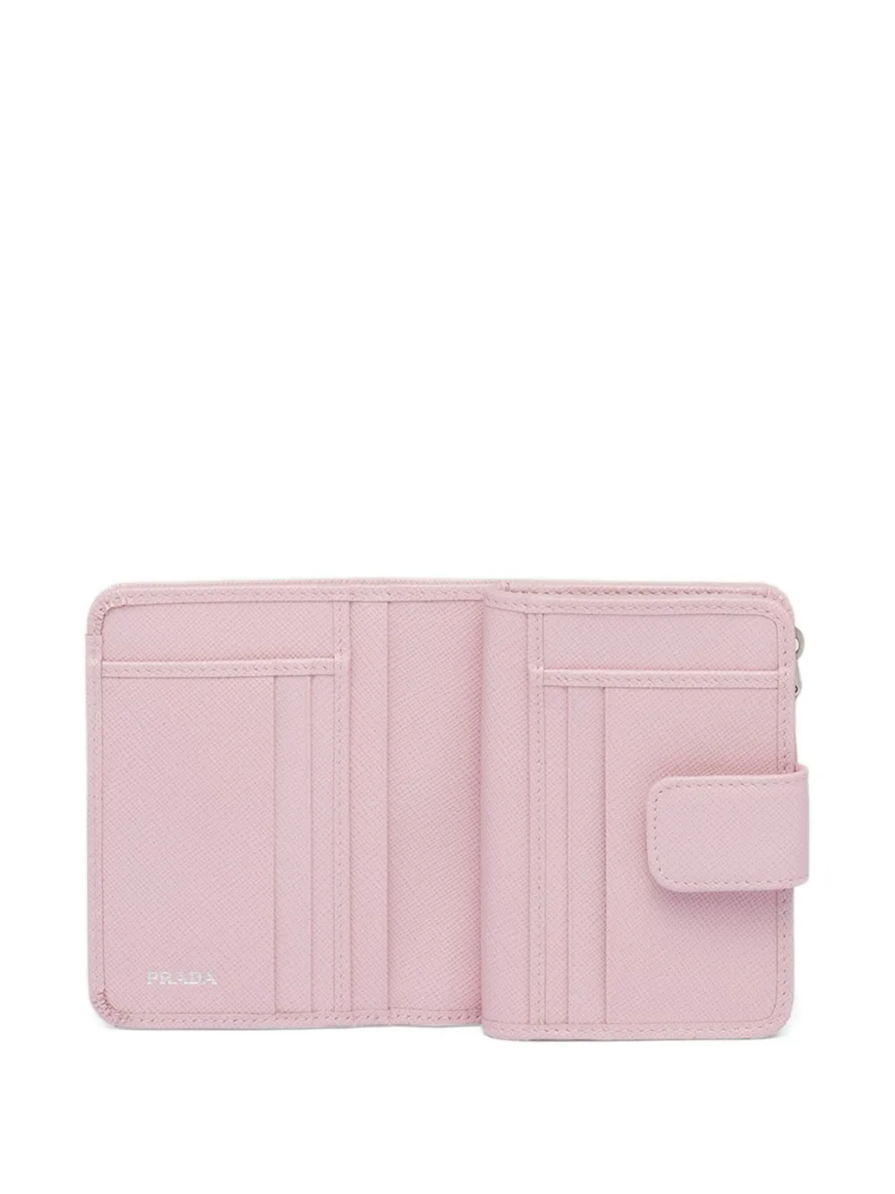 Prada Kleine saffiano leren portemonnee met Triangle-logo Roze