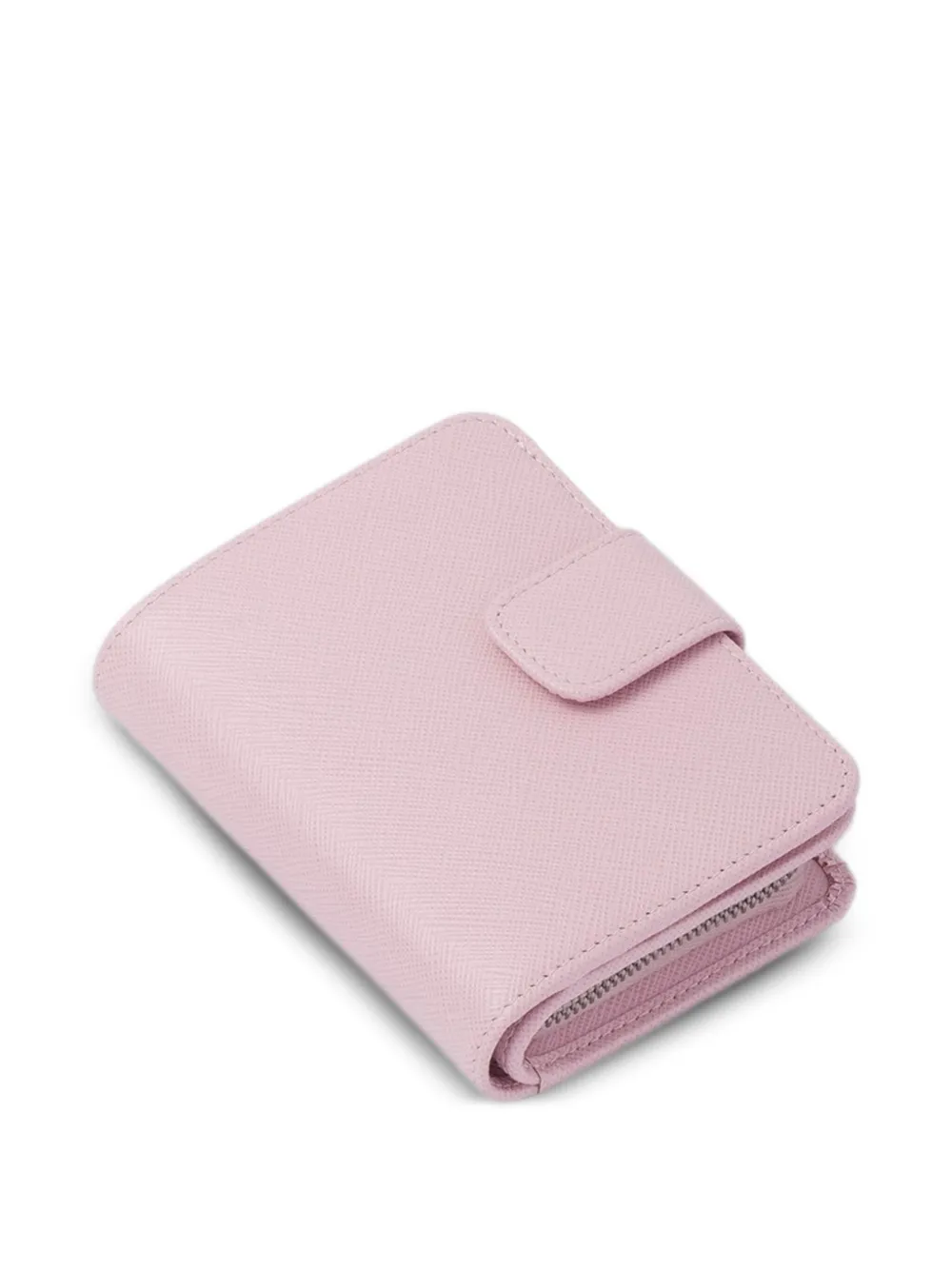  Prada Small Triangle-logo Leather Wallet - Pink 