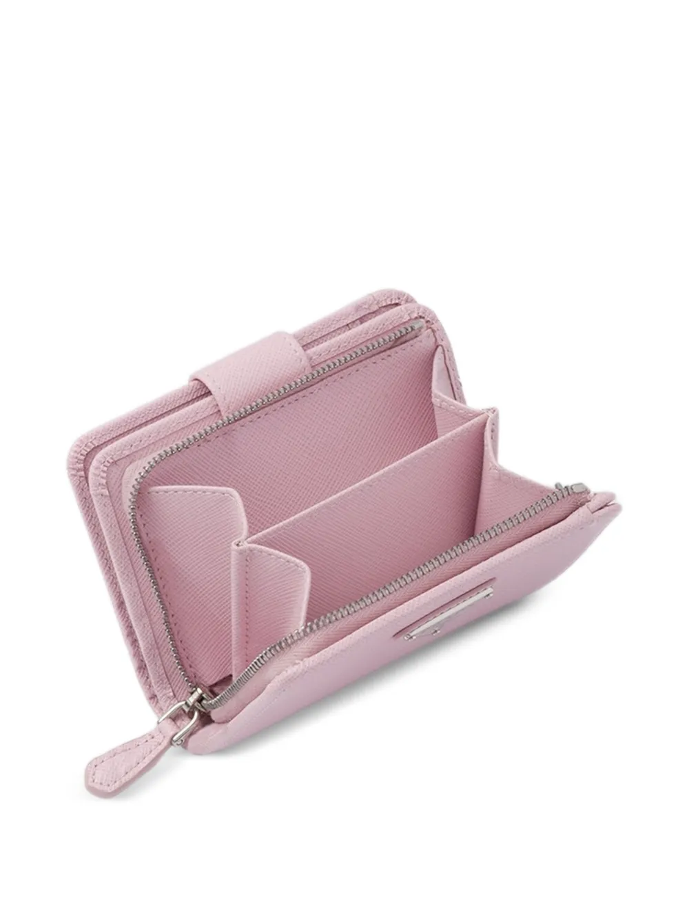 Prada Kleine saffiano leren portemonnee met Triangle-logo Roze