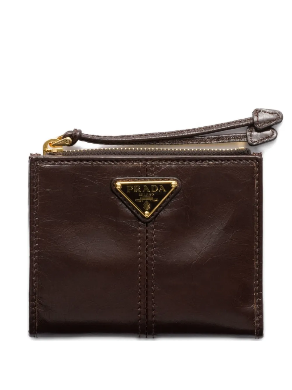 Prada Portafoglio con logo - Marrone