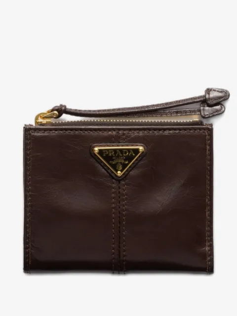Prada triangle-logo leather wallet