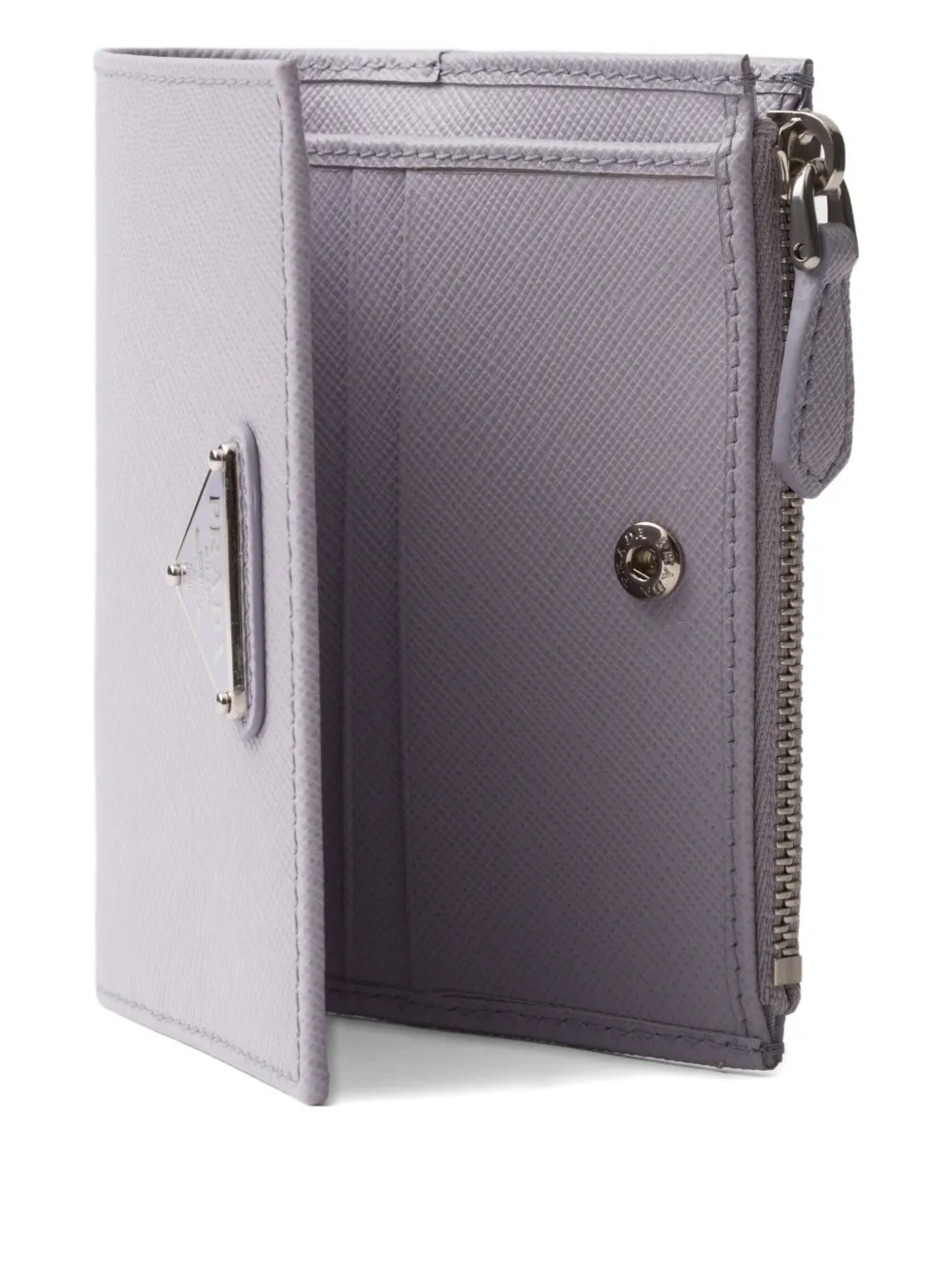  Prada Triangle-logo Leather Wallet - Purple 