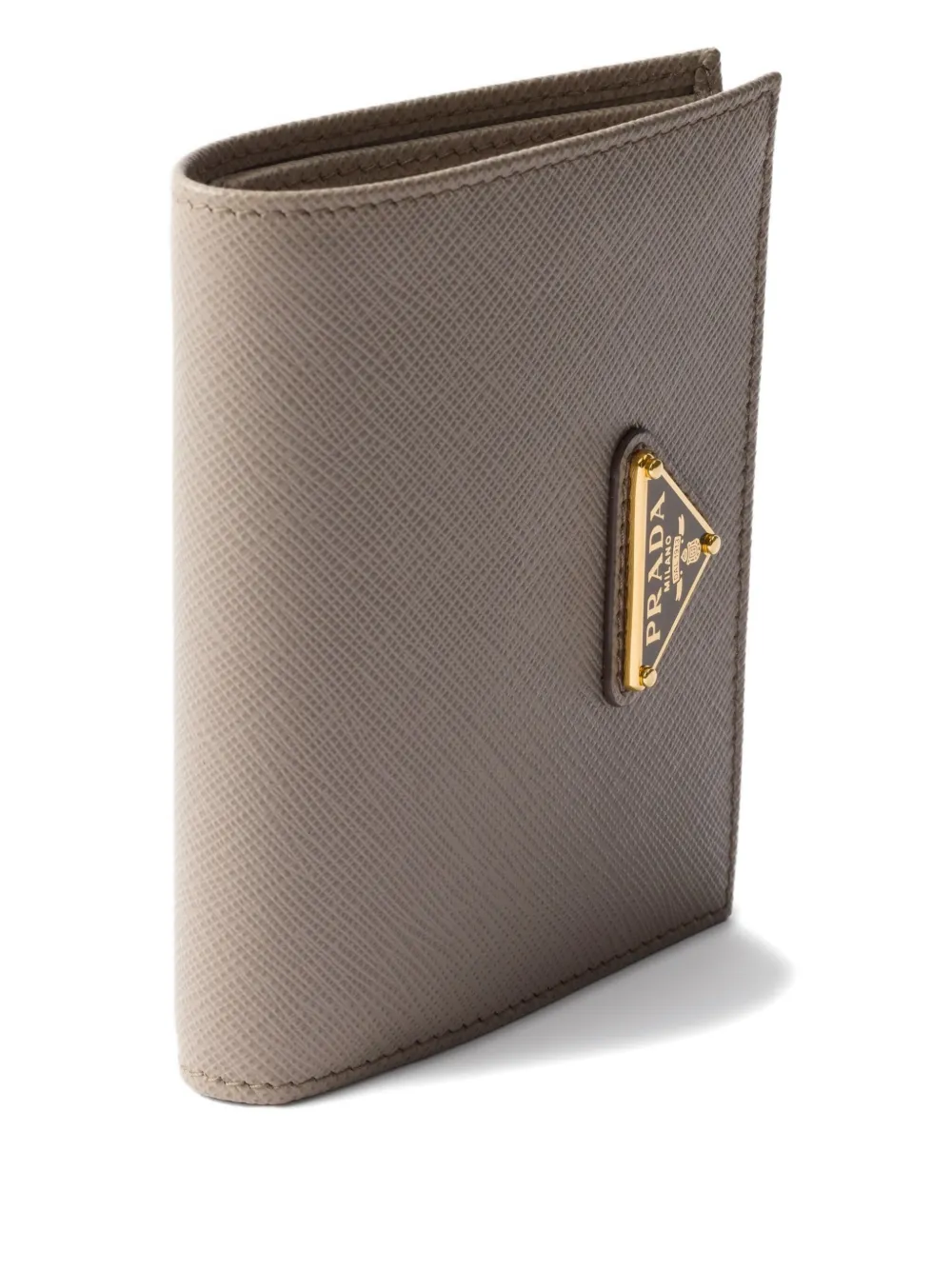 Prada Triangle-logo Saffiano Leather Wallet In Neutral