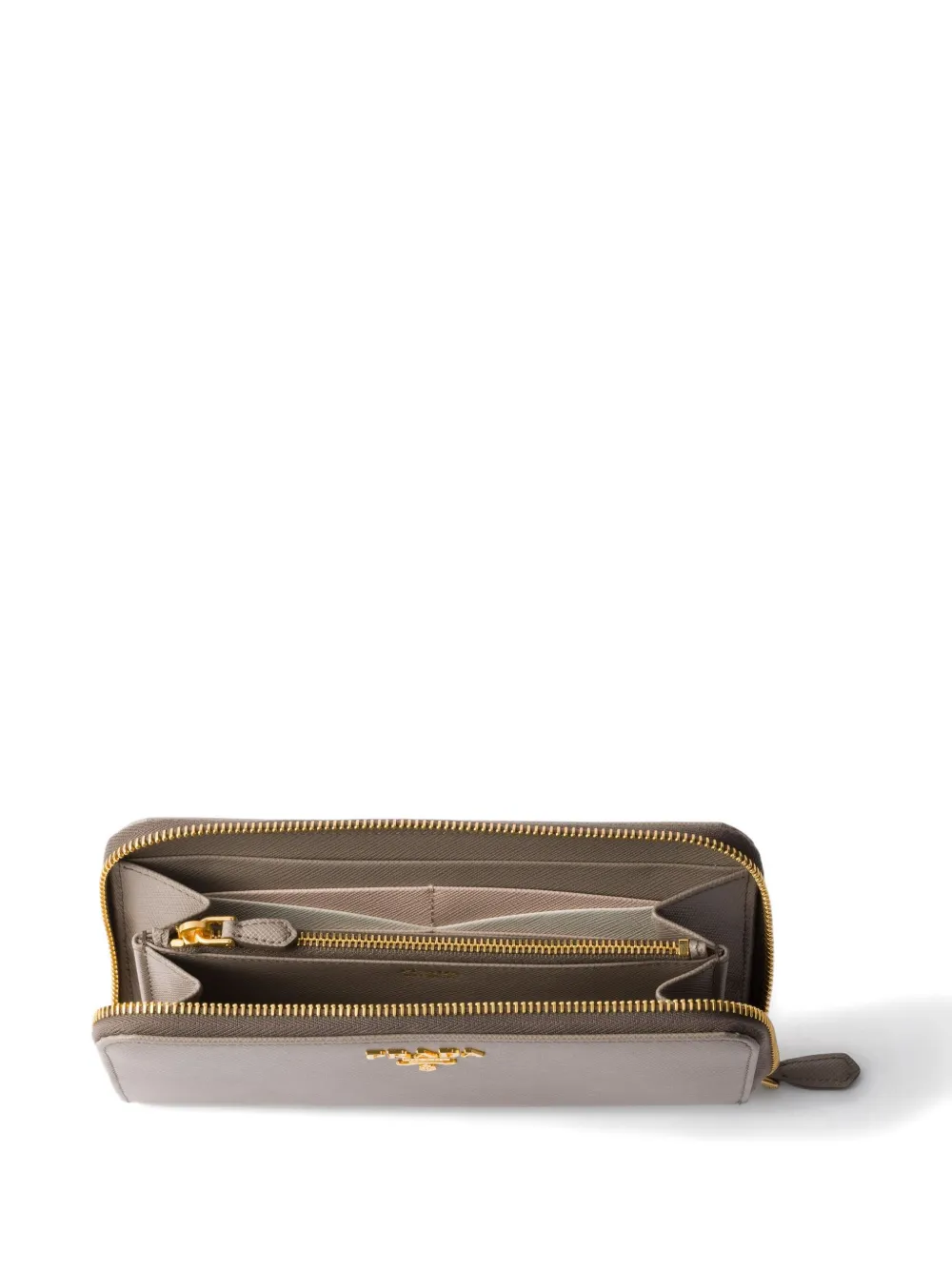 Prada Small Saffiano Leather Wallet In Neutral