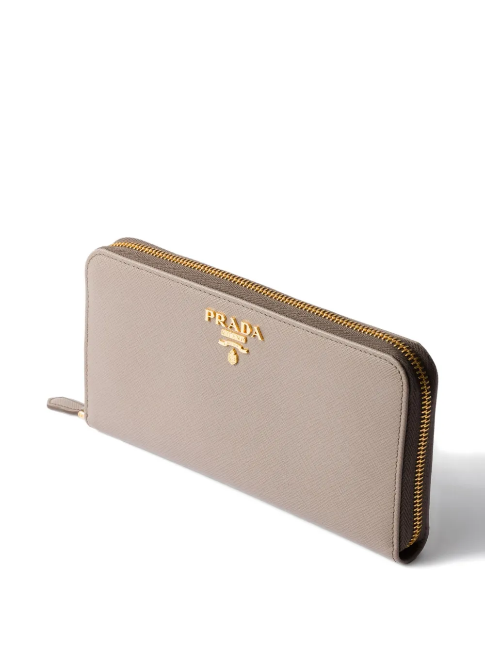 Prada Small Saffiano Leather Wallet In Neutral