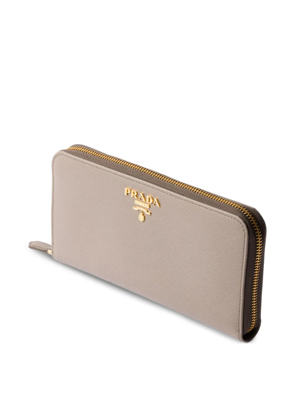 Prada Leather Zip Wallet | Neutrals | FARFETCH TH