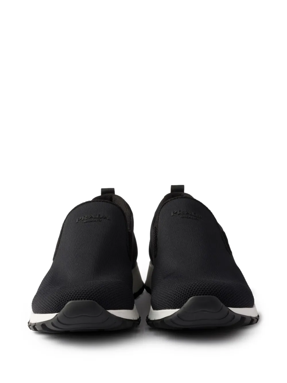 Prada Slip-on sneakers met logo Zwart