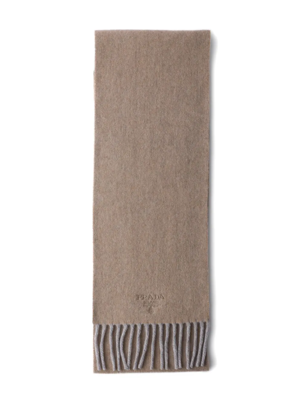 Prada sjal med fransar och broderad logotyp | neutral | Image 1