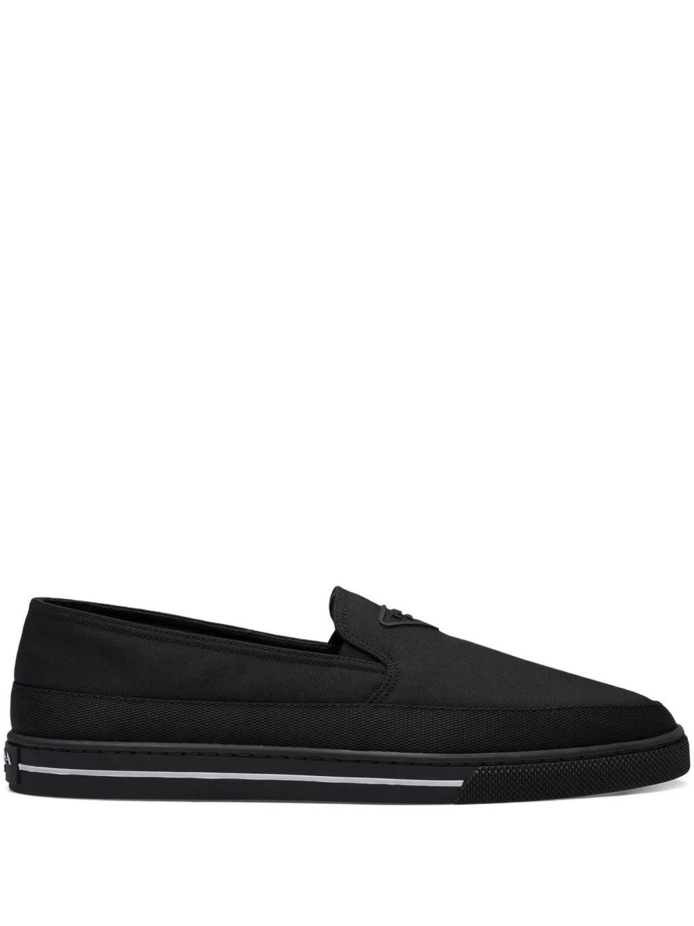 Prada Re-Nylon embossed logo slip-on trainers | Black | Image 1